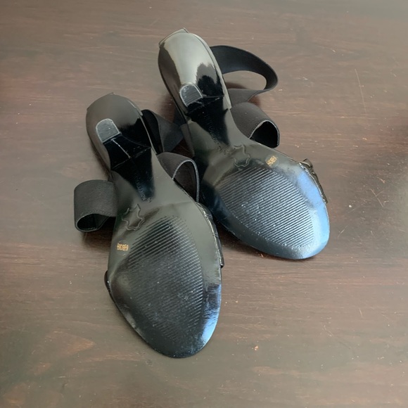 BCBGeneration Brandise Black Patent Elastic Heels/Open Toe Sandal - Picture 6 of 6